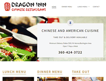 Tablet Screenshot of dragoninnchineserestaurant.com